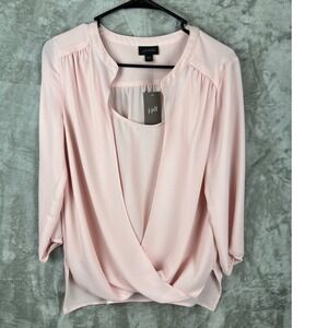 J Jill WearEver‎ Blouse Womens Small Blush Minimalist Capsule Office Top